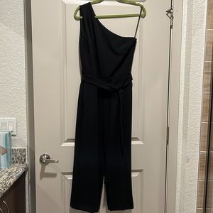 One shoulder black jumpsuit